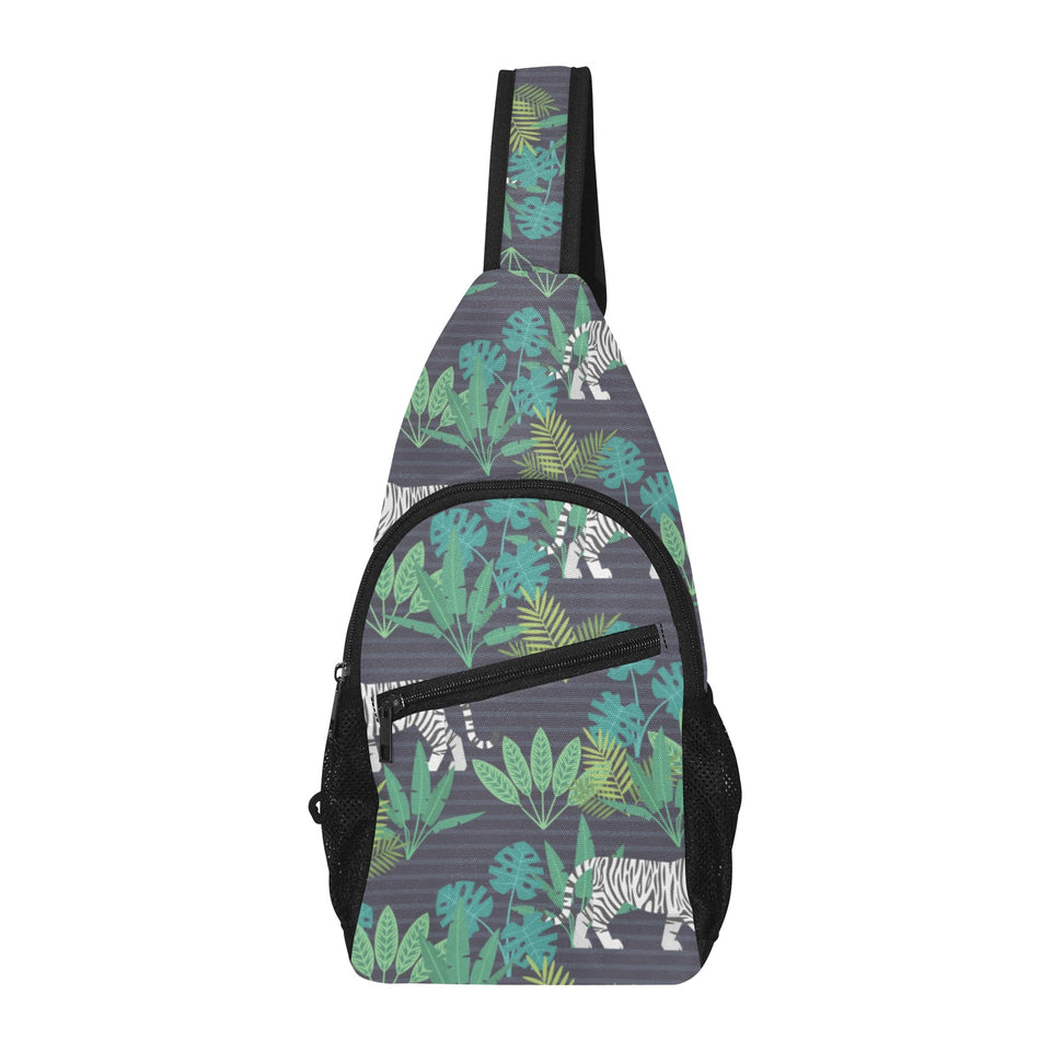 white bengal tigers tropical plant All Over Print Chest Bag