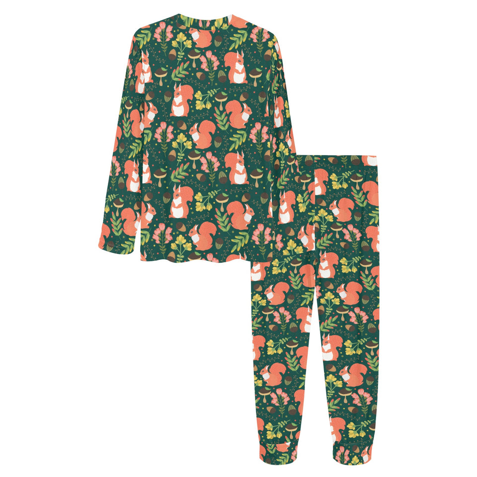 Squirrel Pattern Print Design 03 Women's All Over Print Pajama Set