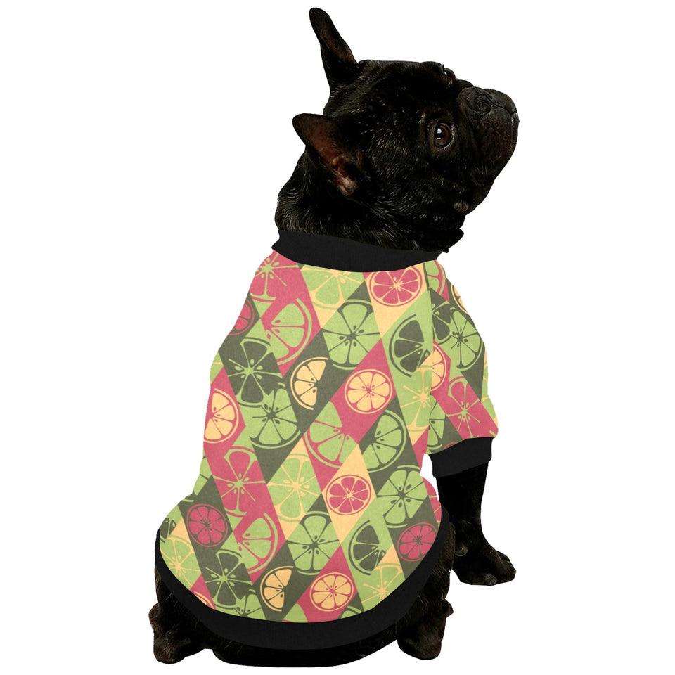 Cool Geometric lime pattern All Over Print Pet Dog Round Neck Fuzzy Shirt