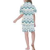 zigzag  chevron paint design pattern Kids' Boys' Girls' V-Neck Short Pajama Set
