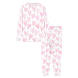 Watercolor pink heart pattern Men's All Over Print Pajama