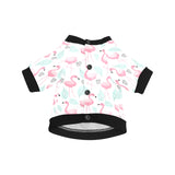 Cute flamingo pattern All Over Print Pet Dog Round Neck Fuzzy Shirt