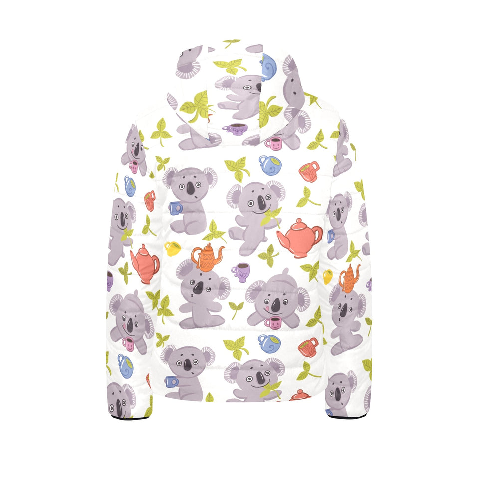 Cute koalas teapots tea Kids' Boys' Girls' Padded Hooded Jacket