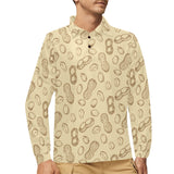 hand drawn peanuts pattern Men's Long Sleeve Polo Shirt