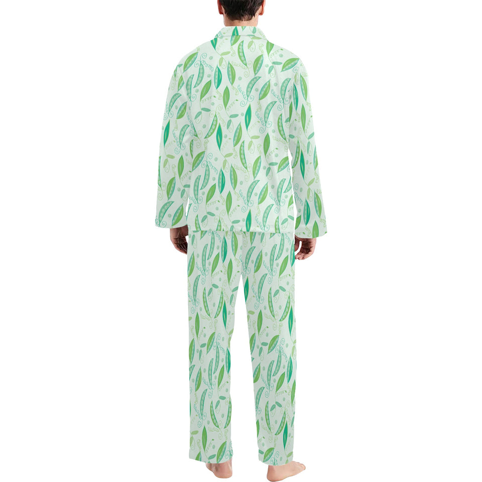 Green Peas Pattern Print Design 01 Men's Long Pajama Set