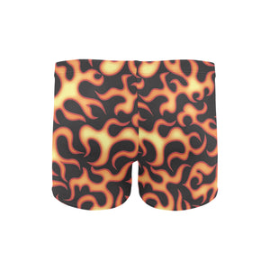 Fire flame dark pattern Men's Swimming Trunks