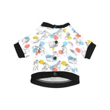 Siberian husky and colorful circle pattern All Over Print Pet Dog Round Neck Fuzzy Shirt
