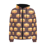 Sandwich Pattern Print Design 04 Men's Padded Hooded Jacket