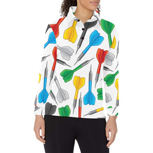 Darts Pattern Print Design 03 Women's Long Sleeve Polo Shirt