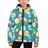 Billiard Ball Pattern Print Design 01 Kids' Boys' Girls' Padded Hooded Jacket