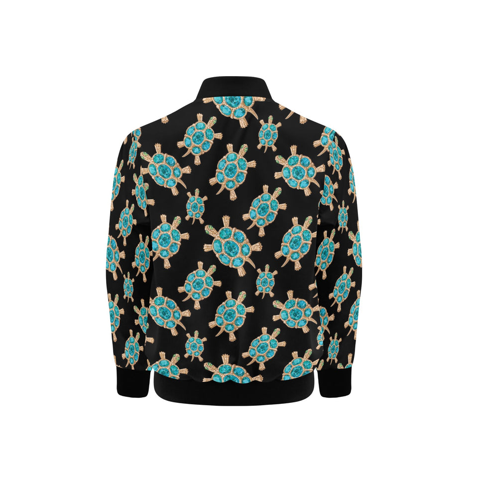 Sea turtle blue stone pattern Kids' Boys' Girls' Bomber Jacket