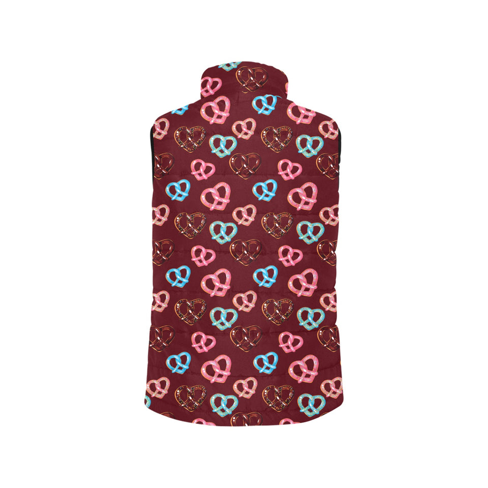 Pretzels Pattern Print Design 05 Men's Padded Vest