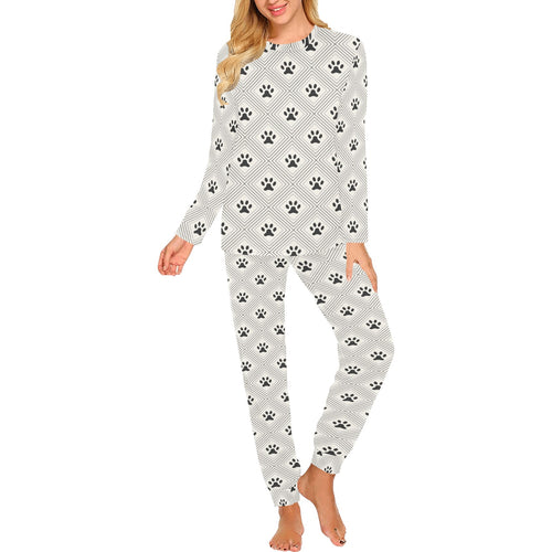 Dog Paws Pattern Print Design 03 Women's All Over Print Pajama Set