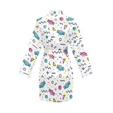 Candy design pattern Women's Long Sleeve Belted Night Robe