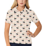 Ostrich Pattern Print Design 05 Women's All Over Print Polo Shirt