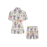 Cute koalas teapots tea Women's V-Neck Short Pajama Set