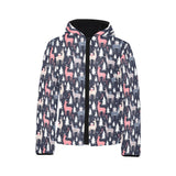 Deers Winter Christmas pattern Kids' Boys' Girls' Padded Hooded Jacket