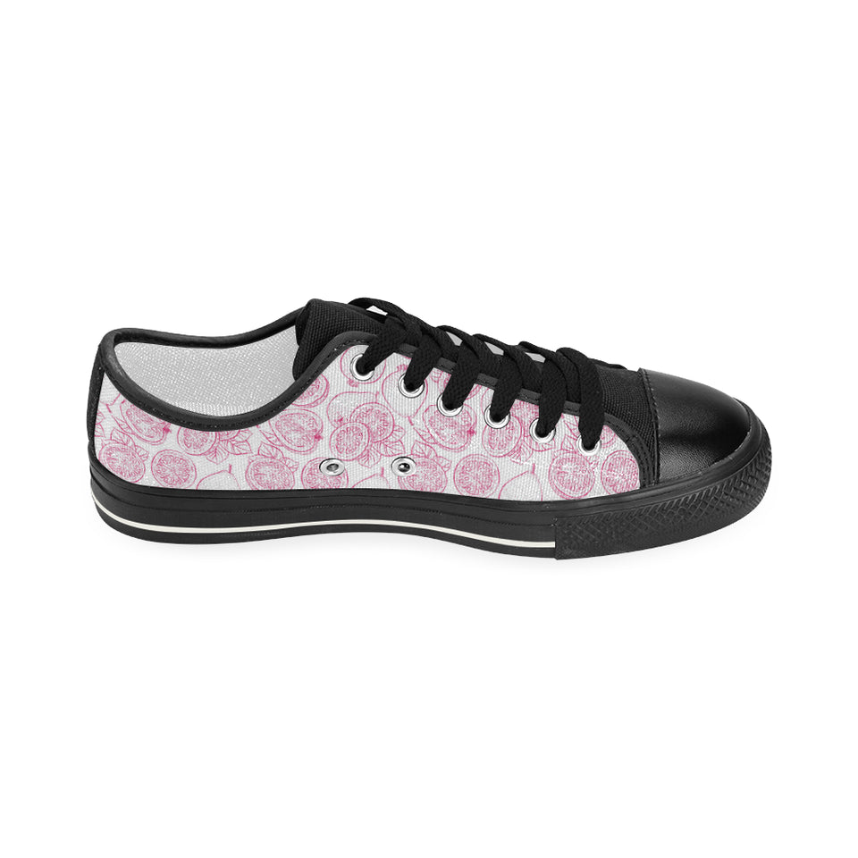 Sketch guava pattern Women's Low Top Canvas Shoes Black