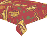 Saxophone cornet pattern red background Tablecloth