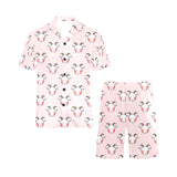 Cute goat pattern Men's V-Neck Short Pajama Set