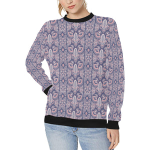 Indian Batik Style pattern Women's Crew Neck Sweatshirt