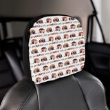 Camper Van Pattern Print Design 01 Car Headrest Cover