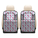 Purple seahorse blue coral pattern Car Seat Back Organizer