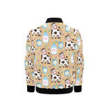 Cow bottle of milk pattern Kids' Boys' Girls' Bomber Jacket