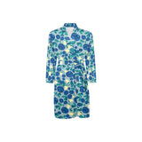 blueberry design pattern Men's Long Sleeve Belted Night Robe