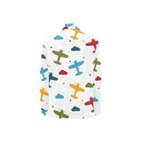 Airplane star cloud colorful Women's Long Sleeve Polo Shirt