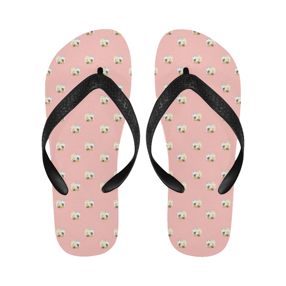 Cute hamster cheese pattern pink background Unisex Flip Flops