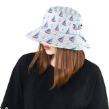 Sailboat anchor pattern Unisex Bucket Hat