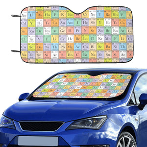 Chemistry Periodic Table Pattern Print Design 01 Car Sun Shade