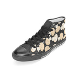 Champignon mushroom pattern Women's High Top Canvas Shoes Black