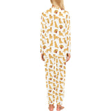 Golden Retriever Pattern Print Design 05 Women's All Over Print Pajama Set