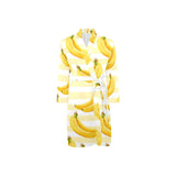 Banana pattern blackground Men's Long Sleeve Belted Night Robe