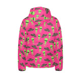 Alien Pattern Print Design 03 Kids' Boys' Girls' Padded Hooded Jacket