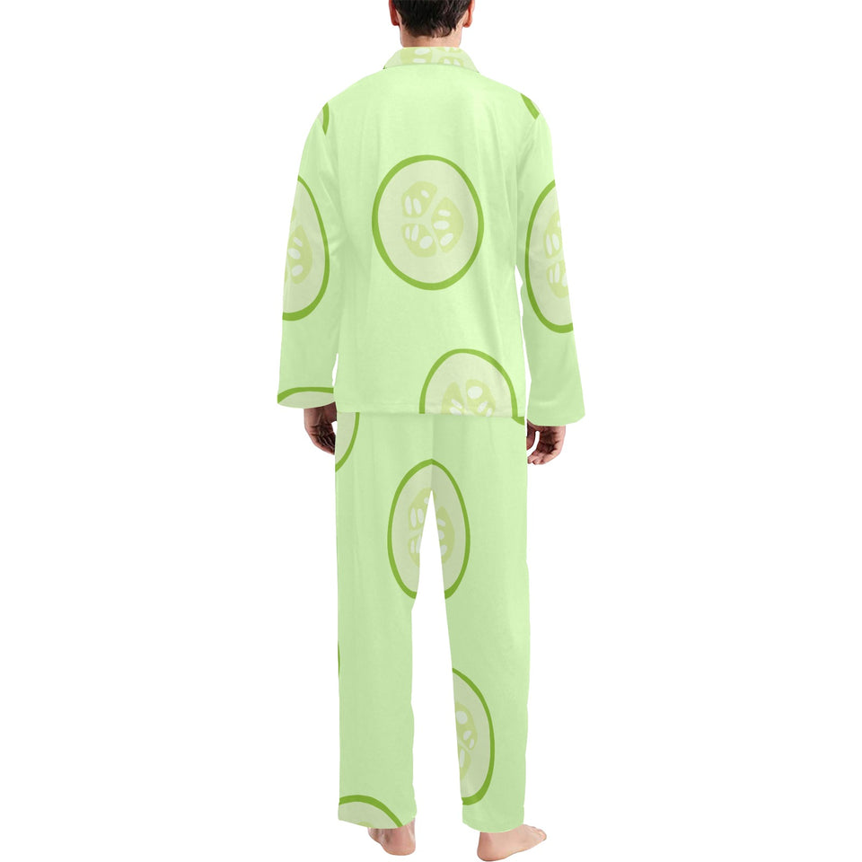 Cucumber pattern Men's Long Pajama Set