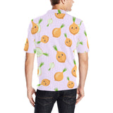 cute onions smiling faces purple background Men's All Over Print Polo Shirt