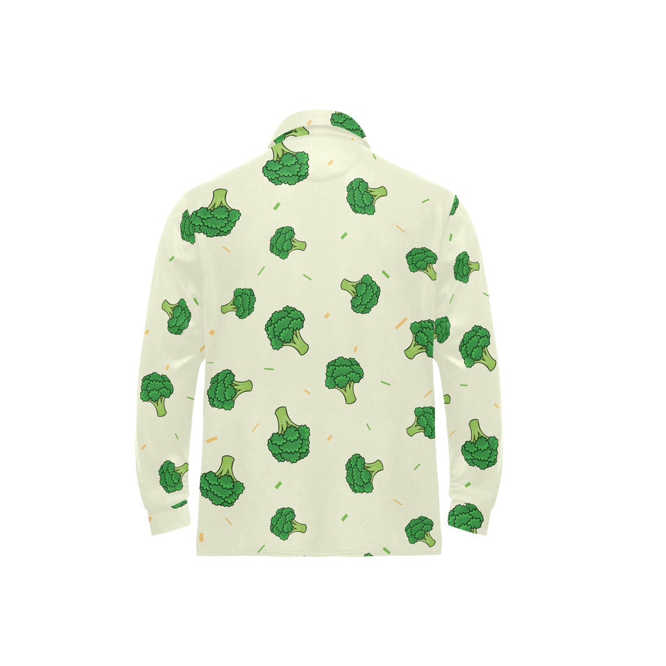 Broccoli pattern Men's Long Sleeve Polo Shirt