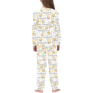 Golden Retriever Pattern Print Design 04 Kids' Boys' Girls' All Over Print Pajama Set
