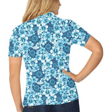 Hibiscus Pattern Print Design 03 Women's All Over Print Polo Shirt