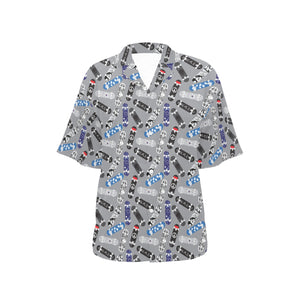 Skate Board Pattern Print Design 03 Women's All Over Print Hawaiian Shirt