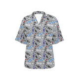 Skate Board Pattern Print Design 03 Women's All Over Print Hawaiian Shirt