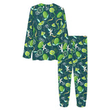 Lime ice flower pattern Women's All Over Print Pajama Set