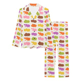Hippopotamus Pattern Print Design 01 Women's Long Pajama Set
