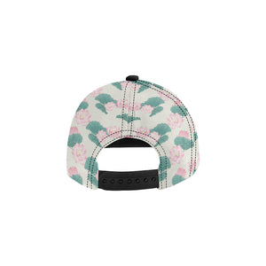 Pink lotus waterlily leaves pattern All Over Print Snapback Cap