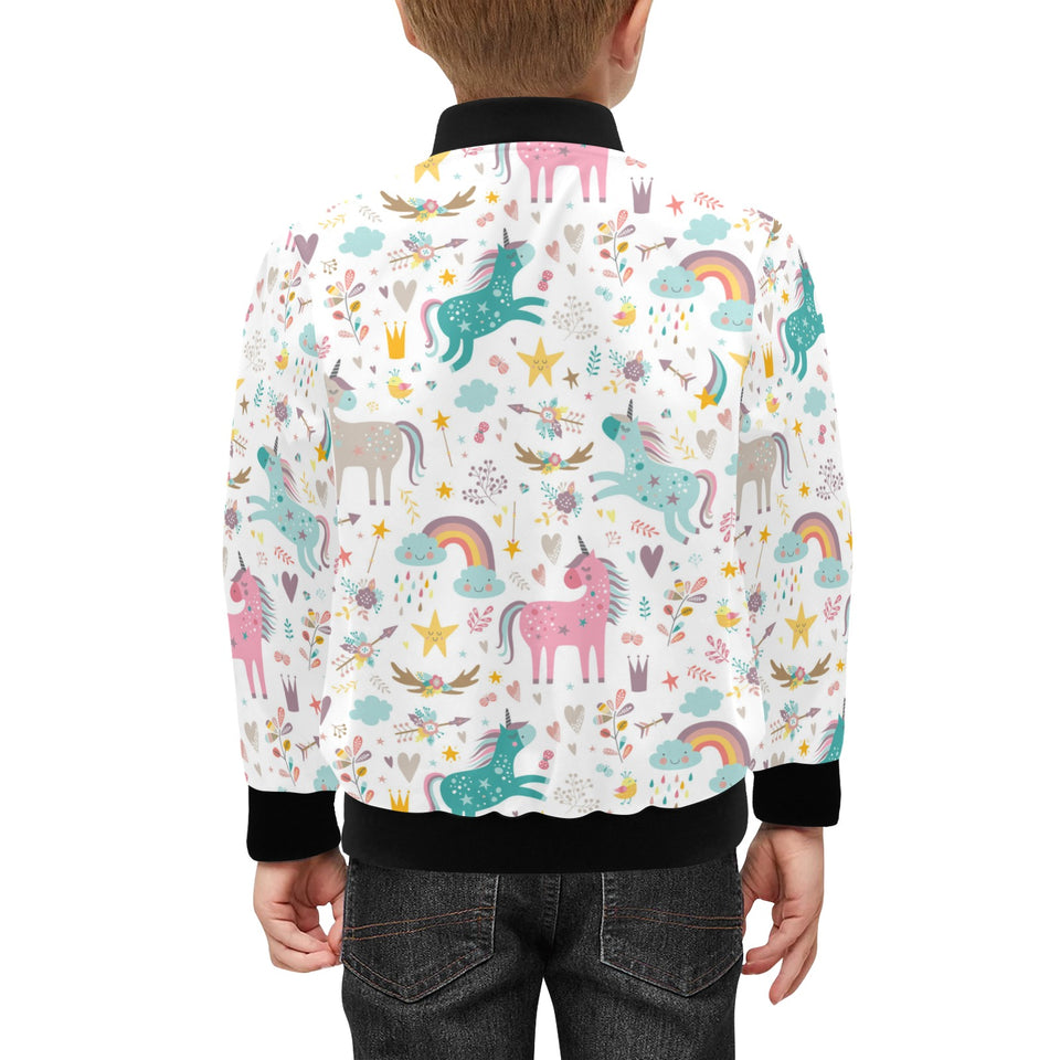Colorful unicorn pattern Kids' Boys' Girls' Bomber Jacket