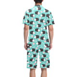 Hedgehog Pattern Print Design 03 Men's V-Neck Short Pajama Set