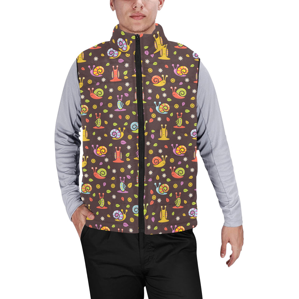 Snail Pattern Print Design 02 Men's Padded Vest